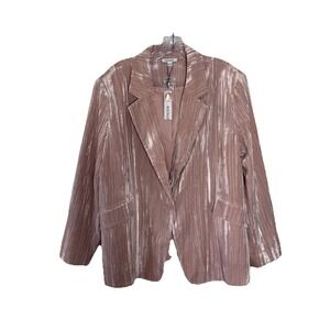Chico's Women's Velvet Blazer Size Chico's 3 Rose Smoke Pink Super Soft $159